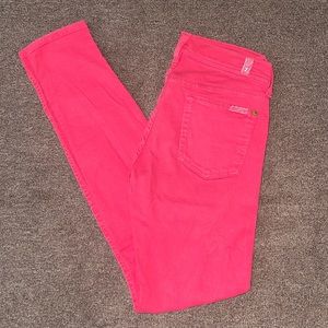 7 For All Mankind Hot Pink Skinny Jeans